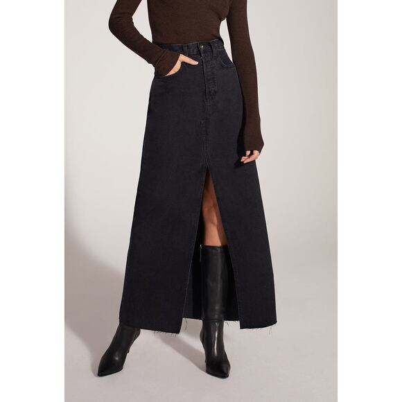 Favorite Daughter The Sadie High Rise Maxi A-Line Skirt Asphalt sz 32 NWT - Picture 1 of 8